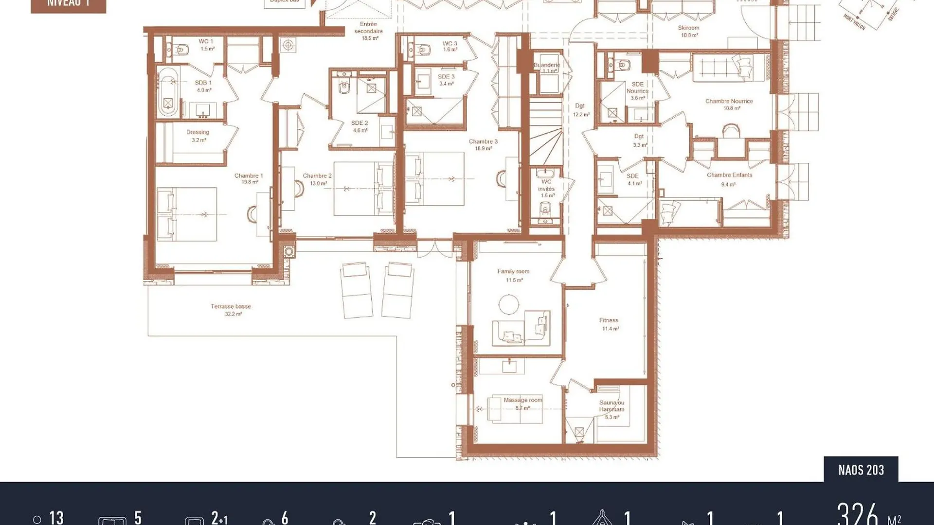 Antares Naos 203D - Huge Duplex Luxury Apartment Ski Inski Out Méribel