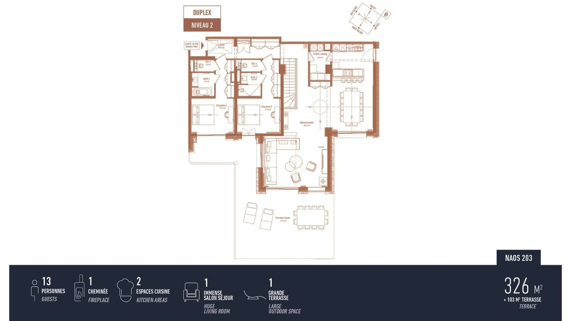 Antares Naos 203D - Huge Duplex Luxury Apartment Ski Inski Out Méribel